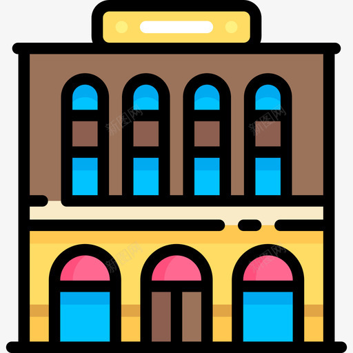 酒店假日旅游线性颜色图标svg_新图网 https://ixintu.com 假日旅游 线性颜色 酒店