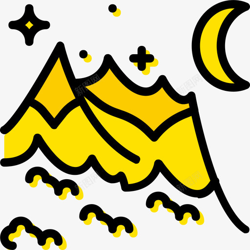 山脉风景32黄色图标svg_新图网 https://ixintu.com 山脉 风景32 黄色