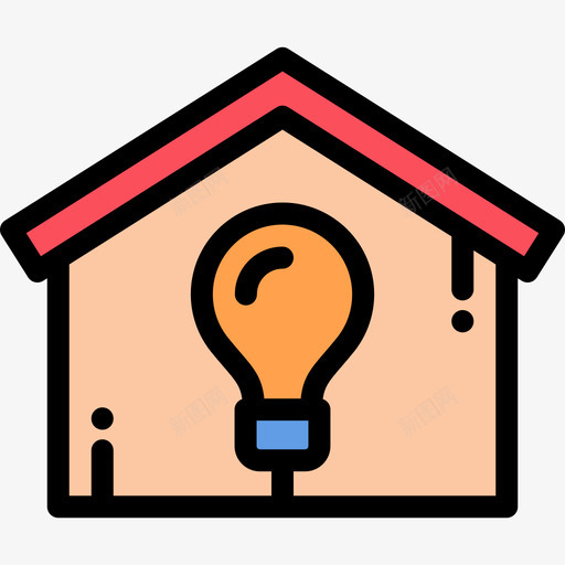 房子建筑线条色彩图标svg_新图网 https://ixintu.com 建筑 房子 线条色彩