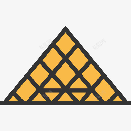 卢浮宫金字塔地标13黄色阴影图标svg_新图网 https://ixintu.com 卢浮宫金字塔 地标13 黄色阴影