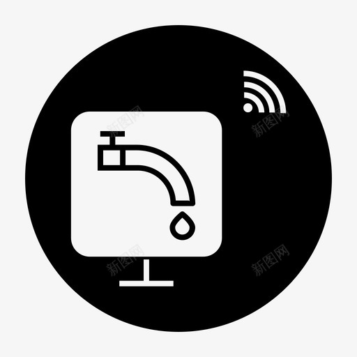 家庭自动化物联网信号图标svg_新图网 https://ixintu.com wifi 信号 家庭自动化 无线 物联网 物联网黑色填充物减去前面