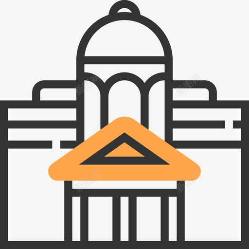 建筑英文符号黄色阴影图标svg_新图网 https://ixintu.com 建筑 英文符号 黄色阴影