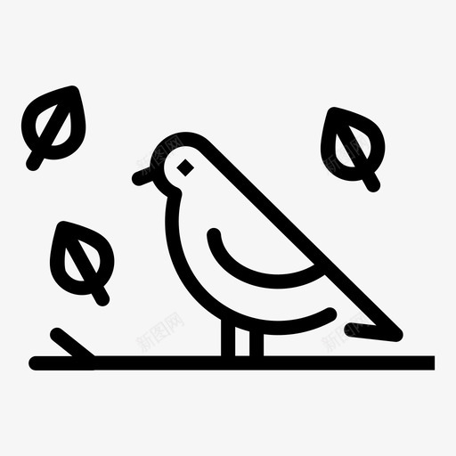 鸟秋天树枝图标svg_新图网 https://ixintu.com 季节 春天 树 树枝 秋天 鸟 鸣禽