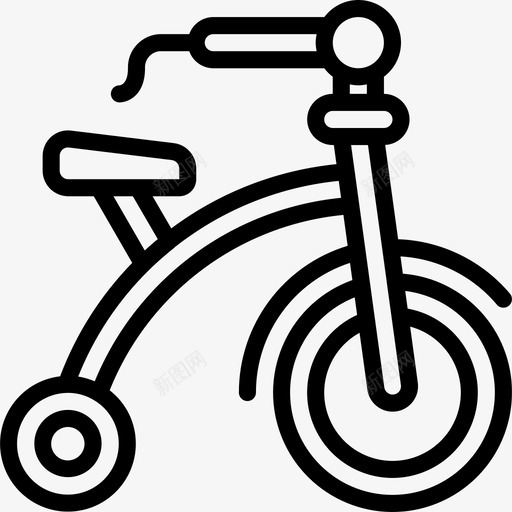 三轮车玩具14直线型图标svg_新图网 https://ixintu.com 三轮车 玩具14 直线型