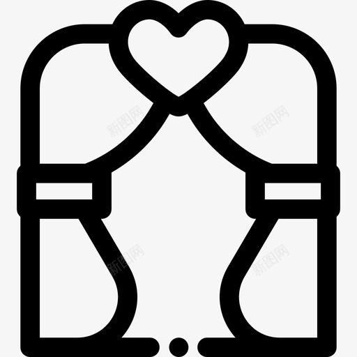 窗帘情人节8直线图标svg_新图网 https://ixintu.com 情人节8 直线 窗帘