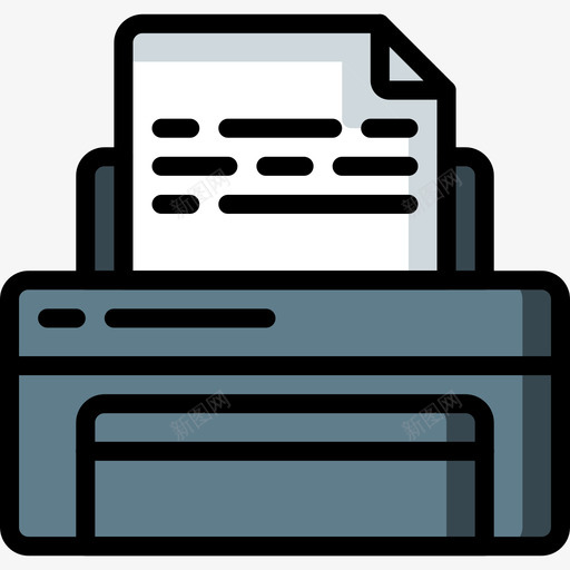 打印机办公设备2线颜色图标svg_新图网 https://ixintu.com 办公设备2 打印机 线颜色