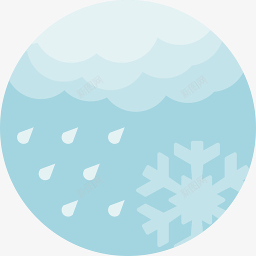 下雪天气32圆形平坦图标svg_新图网 https://ixintu.com 下雪 圆形平坦 天气32
