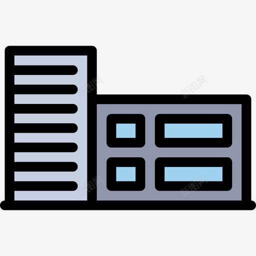 公寓4号楼线性颜色图标svg_新图网 https://ixintu.com 4号楼 公寓 线性颜色