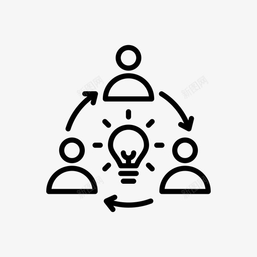 团队合作理念业务联系图标svg_新图网 https://ixintu.com 业务 业务图标 团队合作理念 联系