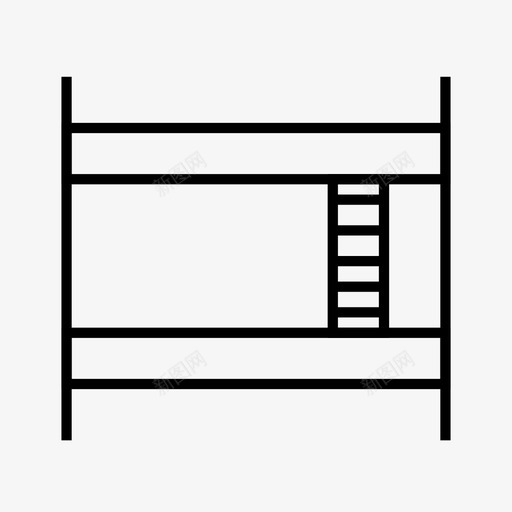 双人床卧室双层床图标svg_新图网 https://ixintu.com 卧室 双人床 双层床 家具 小睡 旅行 睡觉