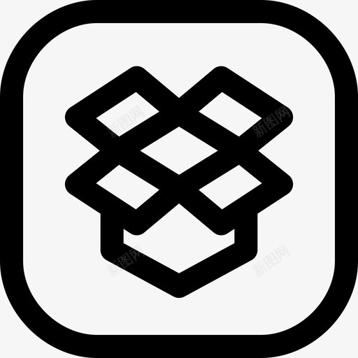 Dropbox社交媒体28线路32px图标svg_新图网 https://ixintu.com Dropbox 社交媒体28 线路32px