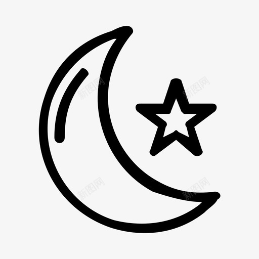 月亮新月行星图标svg_新图网 https://ixintu.com 太空 恒星 新月 月亮 行星