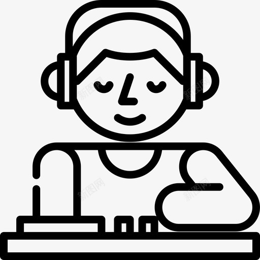 DJ迪斯科舞厅3线性图标svg_新图网 https://ixintu.com DJ 线性 迪斯科舞厅3