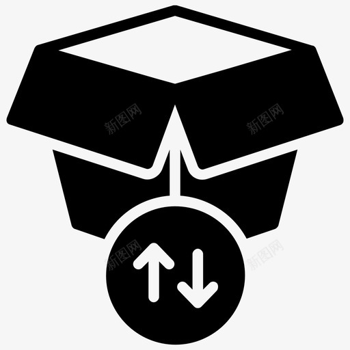 纸板纸板包装传送盒图标svg_新图网 https://ixintu.com 传送盒 回收 回收字形图标 回收盒 纸板 纸板包装