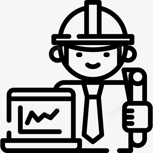 工程师施工14直线图标svg_新图网 https://ixintu.com 工程师 施工14 直线