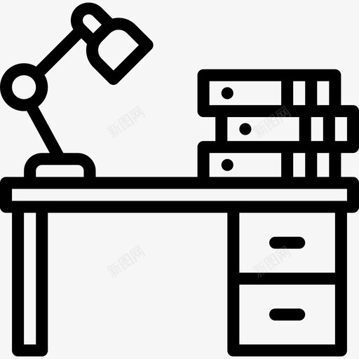 办公桌商务58直线型图标svg_新图网 https://ixintu.com 办公桌 商务58 直线型