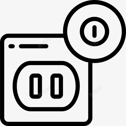 插座家庭自动化4线性图标svg_新图网 https://ixintu.com 家庭自动化4 插座 线性