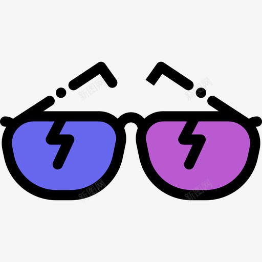 眼镜摇滚乐4线性颜色图标svg_新图网 https://ixintu.com 摇滚乐4 眼镜 线性颜色