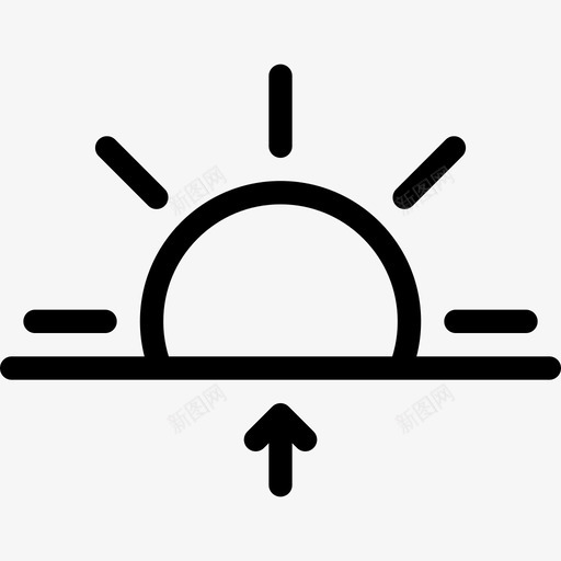 日出天气和保险2直线图标svg_新图网 https://ixintu.com 天气和保险2 日出 直线