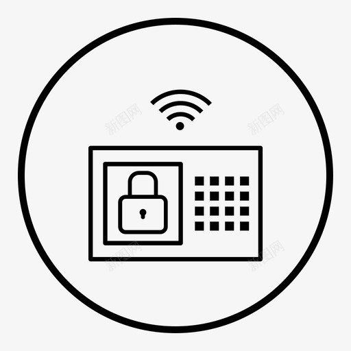 安防系统家庭自动化物联网图标svg_新图网 https://ixintu.com 安防系统 家庭自动化 无线互联 物联网 物联网勾画圈