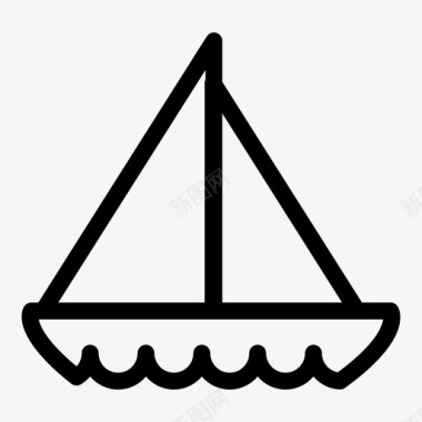 帆船假日海上图标图标