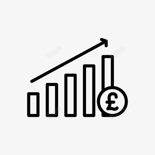 业务分析财务增加图标svg_新图网 https://ixintu.com 业务分析 业务图标 增加 英镑 财务