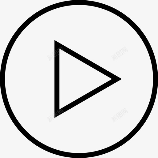 播放按钮ui线框细线图标svg_新图网 https://ixintu.com ui线框 播放按钮 细线