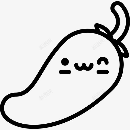辣椒可爱的食物直系的图标svg_新图网 https://ixintu.com 可爱的食物 直系的 辣椒