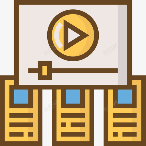 视频播放器elearning4线性颜色图标svg_新图网 https://ixintu.com elearning4 线性颜色 视频播放器