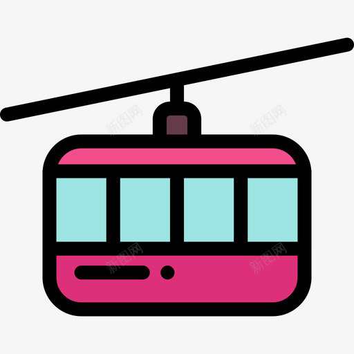 缆车假日旅行7线颜色图标svg_新图网 https://ixintu.com 假日旅行7 线颜色 缆车