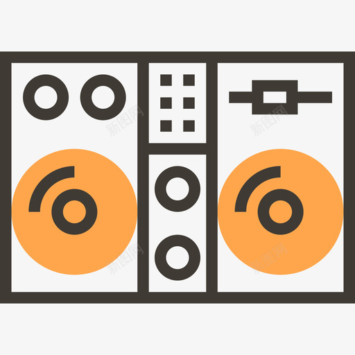 Dj混音器乐器2黄影图标svg_新图网 https://ixintu.com Dj混音器 乐器2 黄影