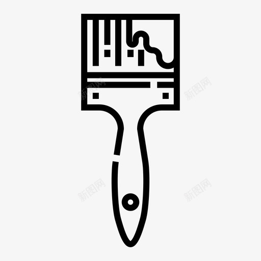 油漆刷美工装修图标svg_新图网 https://ixintu.com 施工工具工头设备 油漆刷 美工 装修