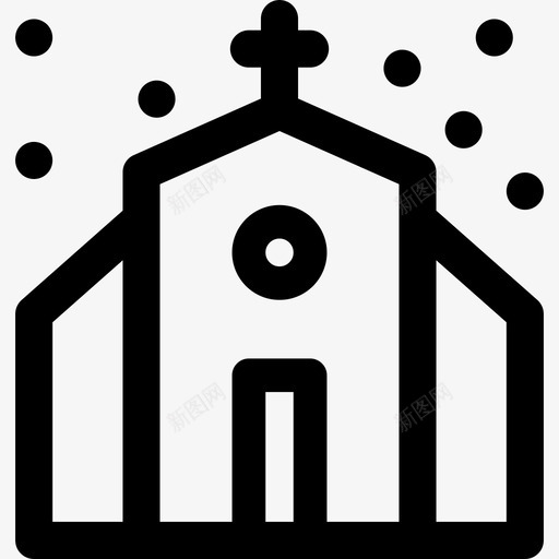 教堂圣诞庆典轮廓直线形图标svg_新图网 https://ixintu.com 圣诞庆典轮廓 教堂 直线形