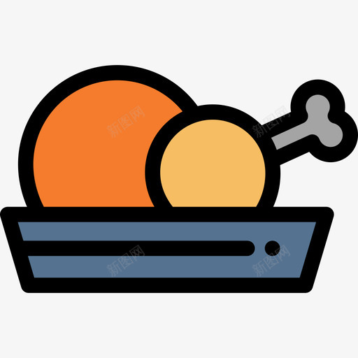 鸡肉烧烤派对4原色图标svg_新图网 https://ixintu.com 原色 烧烤派对4 鸡肉