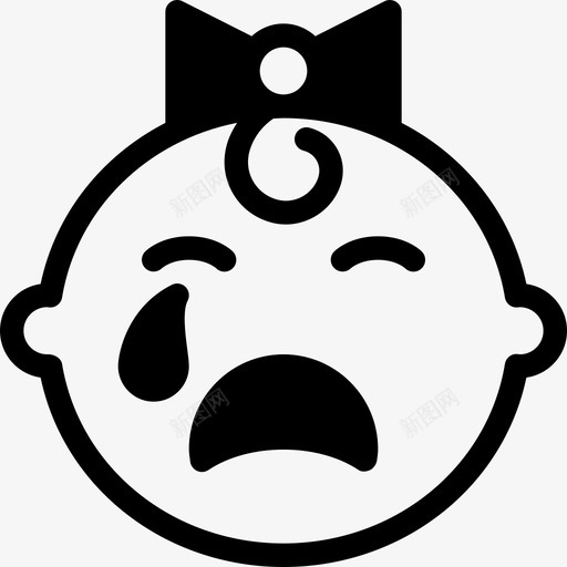 哭孩子2填充图标svg_新图网 https://ixintu.com 哭 填充 孩子2