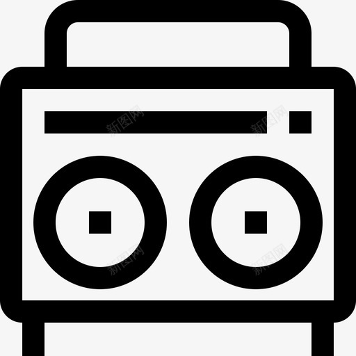 盒式收音机硬件和设备线性图标svg_新图网 https://ixintu.com 盒式收音机 硬件和设备 线性