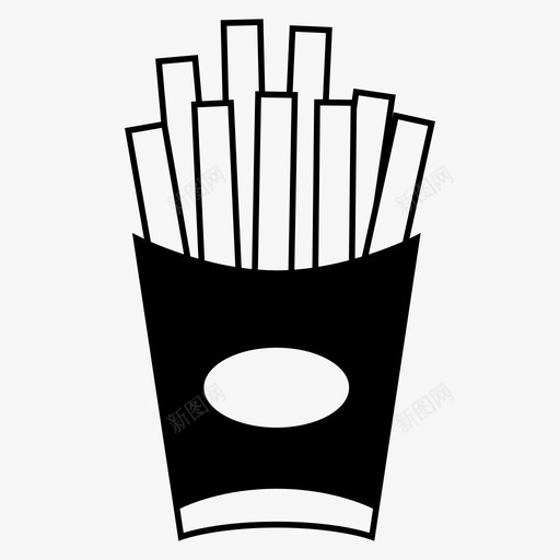 薯条快餐油炸食品图标svg_新图网 https://ixintu.com 土豆 快餐 油炸食品 薯条