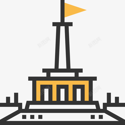 布拉迪斯拉发斯拉文纪念馆地标14黄影图标svg_新图网 https://ixintu.com 地标14 布拉迪斯拉发斯拉文纪念馆 黄影