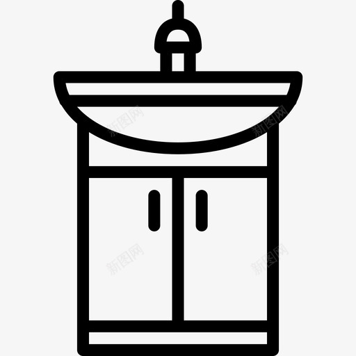 水槽浴室物体2线性图标svg_新图网 https://ixintu.com 水槽 浴室物体2 线性