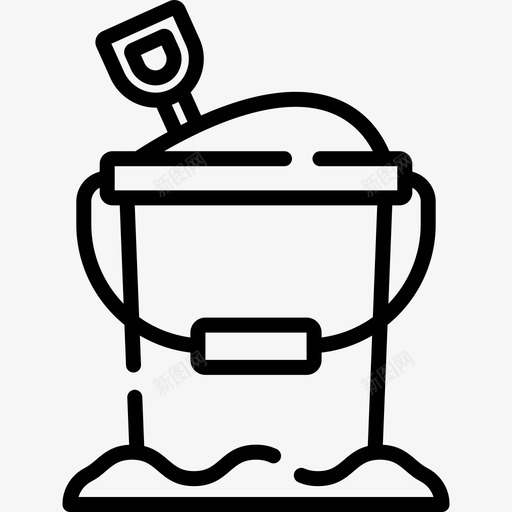沙桶海滩3线性图标svg_新图网 https://ixintu.com 沙桶 海滩3 线性