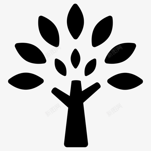 树绿叶图标svg_新图网 https://ixintu.com 叶 树 植物 植物树自然叶生态园天然林 绿 自然
