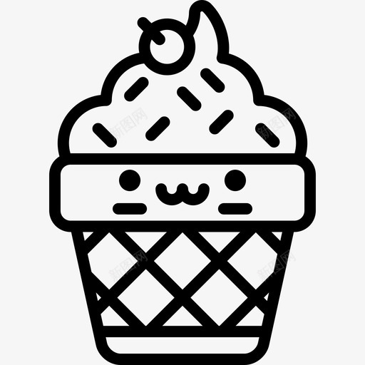 冰淇淋可爱的食物直系的图标svg_新图网 https://ixintu.com 冰淇淋 可爱的食物 直系的