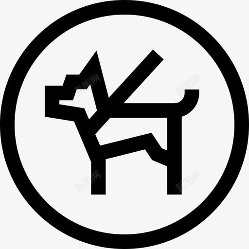 狗购物中心11直线型图标svg_新图网 https://ixintu.com 狗 直线型 购物中心11