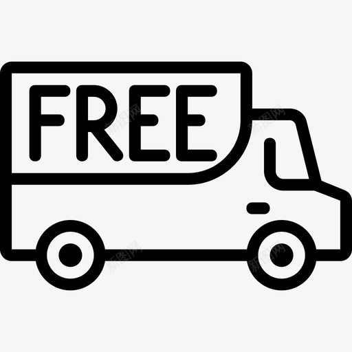 送货卡车6号交货直线式图标svg_新图网 https://ixintu.com 6号交货 直线式 送货卡车