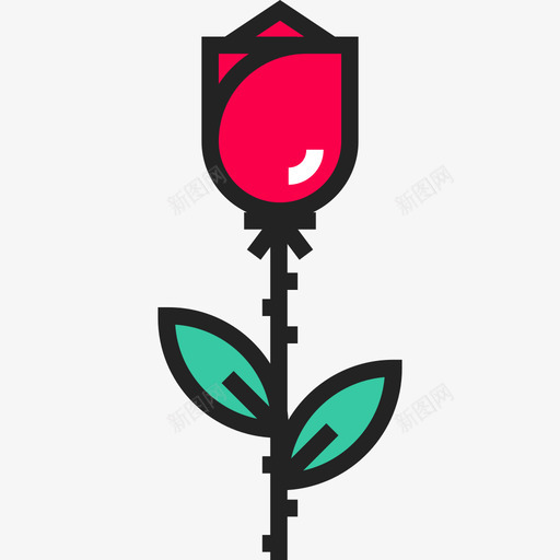 玫瑰情人节13线形颜色图标svg_新图网 https://ixintu.com 情人节13 玫瑰 线形颜色