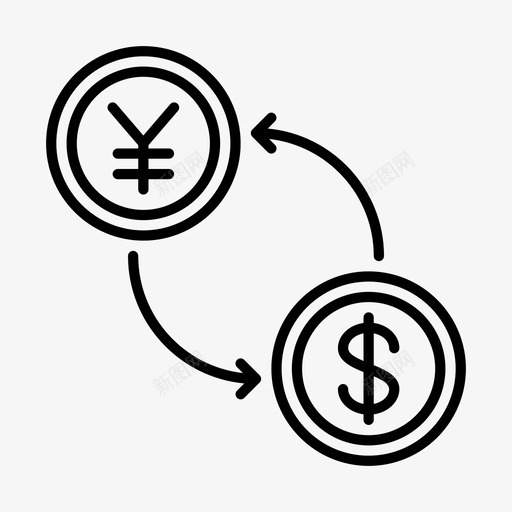 兑换货币银行美元图标svg_新图网 https://ixintu.com 兑换货币 商业图标 日元 美元 银行