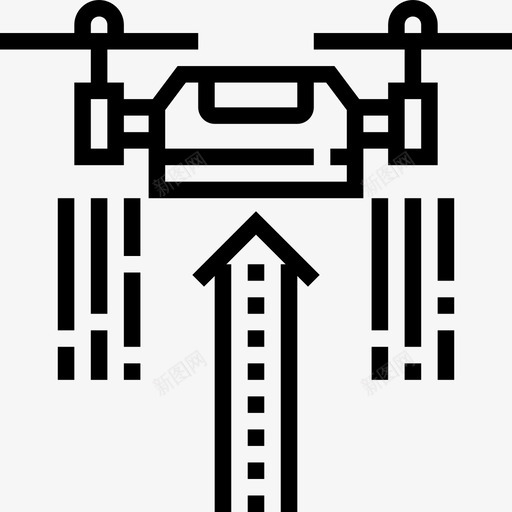 无人机无人机2直线型图标svg_新图网 https://ixintu.com 无人机 无人机2 直线型