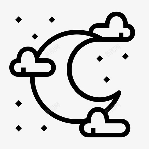 月亮光夜图标svg_新图网 https://ixintu.com 光 夜 暮色 月亮 自然