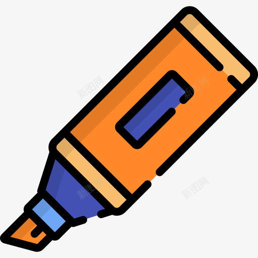 荧光笔绘画工具6线性颜色图标svg_新图网 https://ixintu.com 线性颜色 绘画工具6 荧光笔