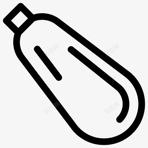 西葫芦小胡瓜夏南瓜图标svg_新图网 https://ixintu.com 夏南瓜 小胡瓜 最小线食品图标 蔬菜 西葫芦